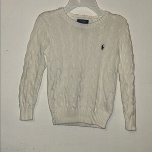 Polo by Ralph Lauren Cream Cable Knit Crewneck Sweater